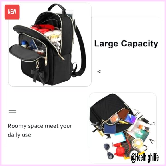 Mini Backpack with USB Port, Waterproof Daypack for Women, Lightweight Travel - Picture 5 of 6